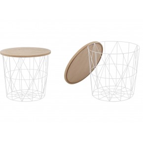 Стол журнальный HALMAR MARIFFA натуральный/белый, 42/41